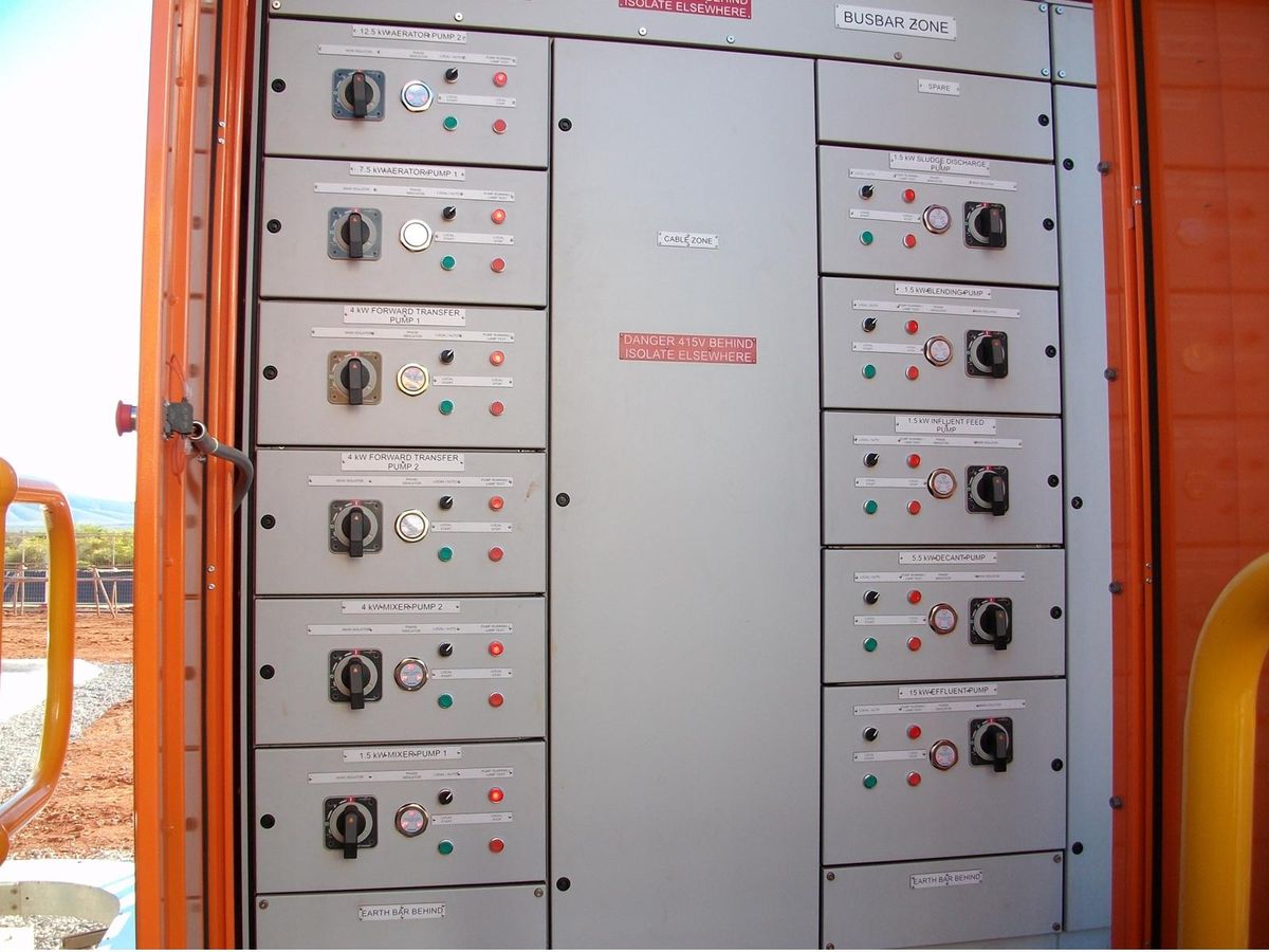 Motor control centre inside the plant switchroom